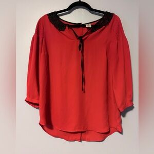 Disney Scarlet Blouse with Ebony Lace Detail Lauren Conrad